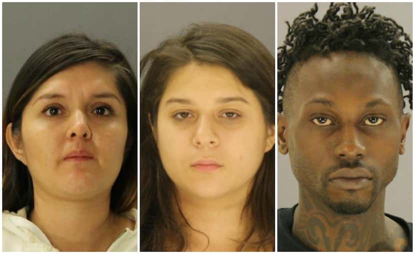 Brenda Delgado (left) is accused of recruiting Crystal Cortes (center) and Kristopher Love...