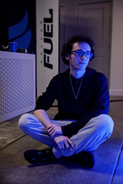 Zachary "ZachaREEE" Lombardoo - sits for a portrait after a practice scrimmage for the...