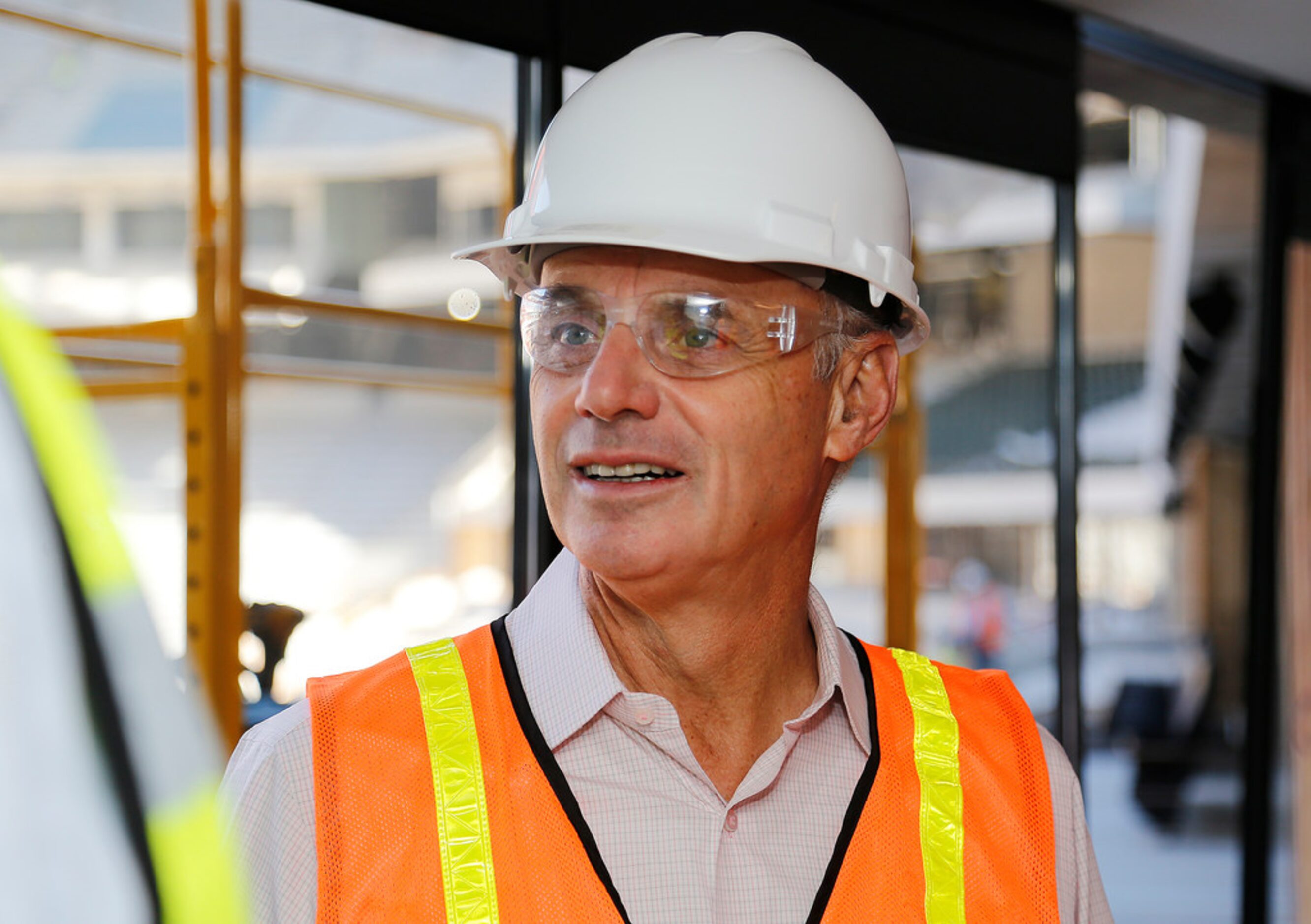 MLB commissioner Rob Manfred visited Globe Life Field in Arlington to view the construction...