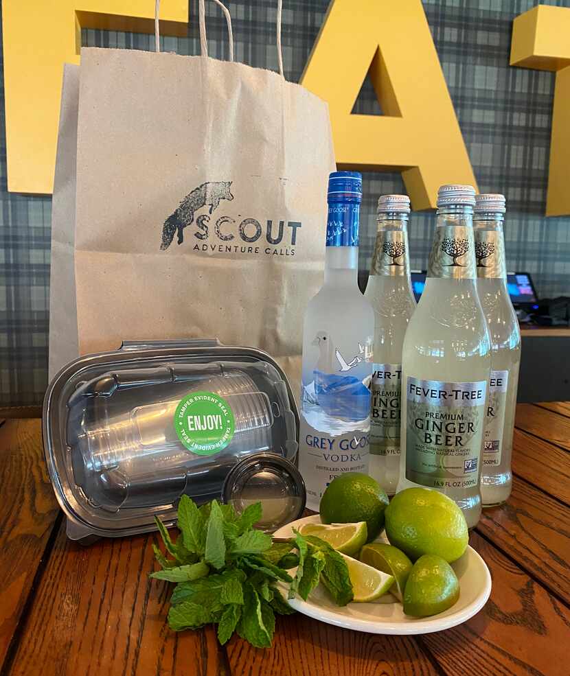 Scout at the Statler is offering cocktail kits for Moscow Mules, martinis, margaritas and more.
