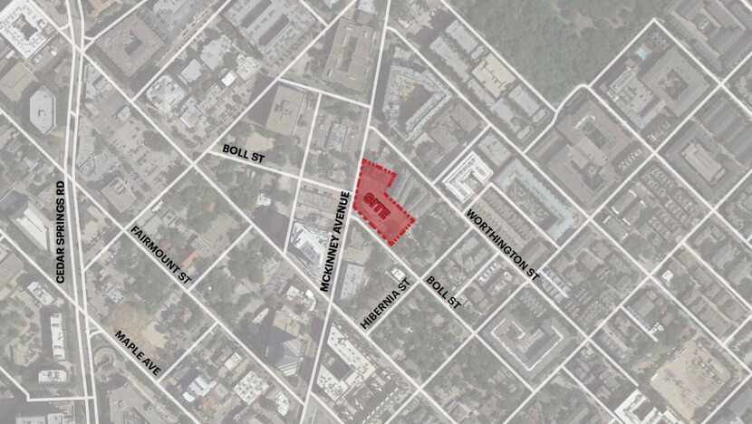 The tower site is at McKinney Avenue and Boll Street.