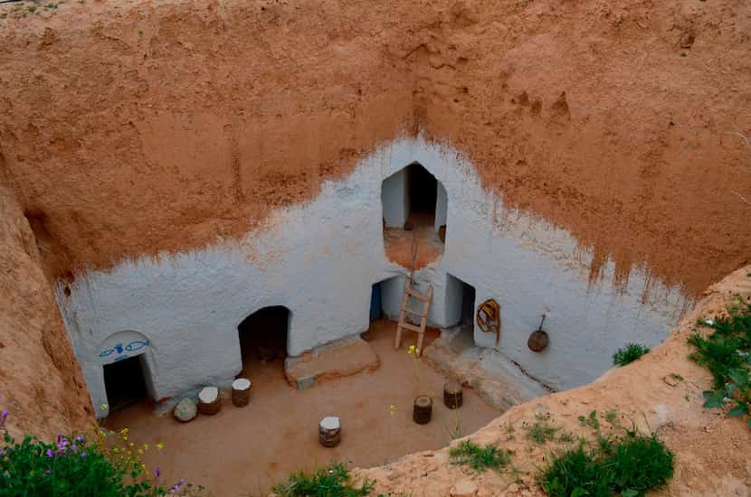 A traditional underground Berber home that's been turned into a museum. The home is near...