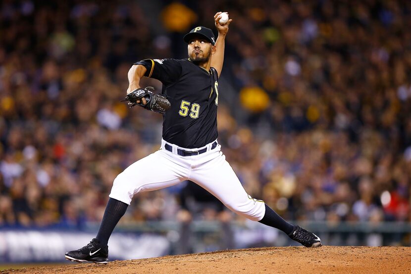 PITTSBURGH, PA - OCTOBER 07:  Antonio Bastardo #59 of the Pittsburgh Pirates throws a pitch...