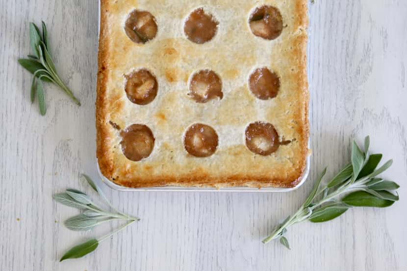 Caramelized Pear and Sage Slab Pie