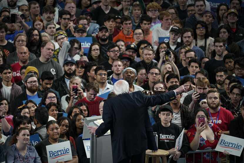 Sen. Bernie Sanders campaigns at the University of Houston on February 23, 2020.