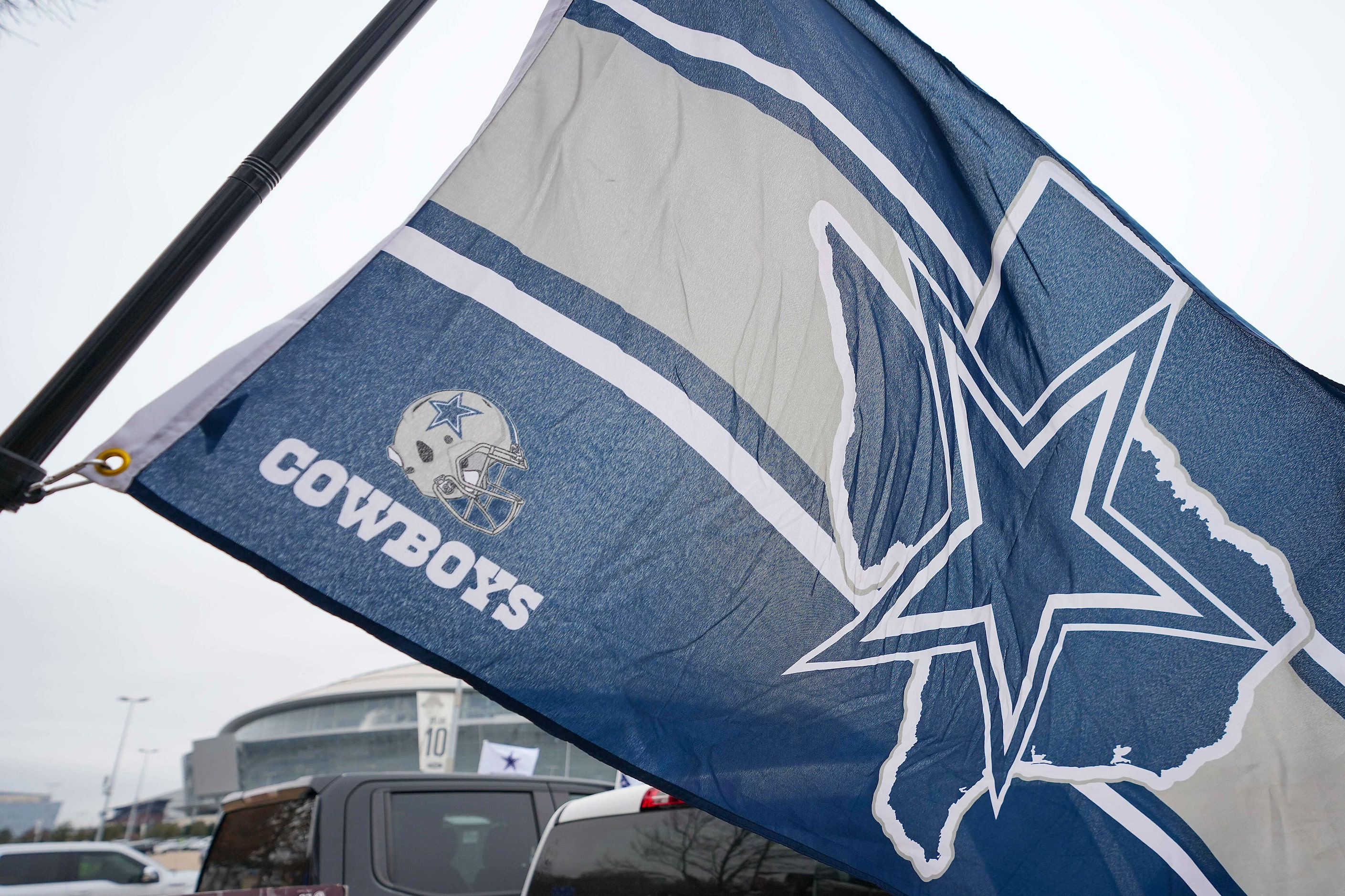 Dallas Cowboys fans tailgate before an NFL wild-card playoff football game against the Green...