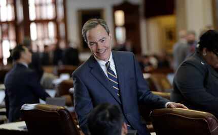 Speaker Joe Straus, on the House floor Wednesday, and his allies advanced the school finance...
