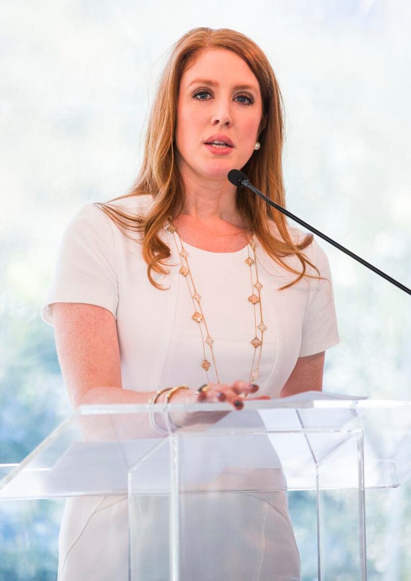 
Jennifer Ransom Rice, executive director of the Texas Cultural Trust, speaks at a Texas...