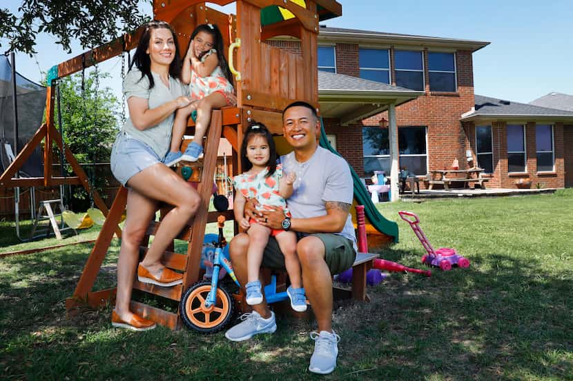 Jason and Jen Dingle had two children, Jia (top), 4, and Jade, 2, through Baylor University...