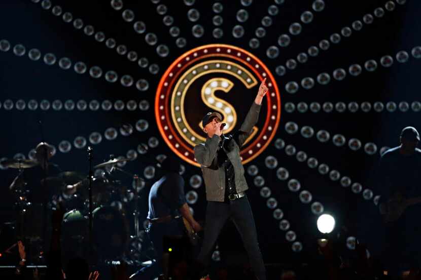 Cole Swindell performs during the 2015 Academy of Country Music Awards Sunday, April 19,...