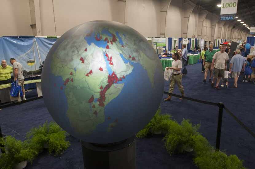 An Omni Globes is on display during a 2014 Earth Day celebration at Fair Park.