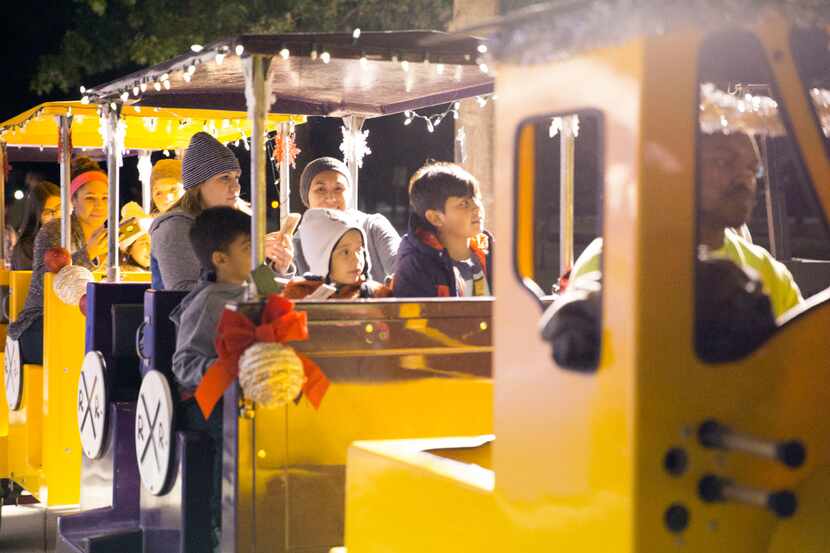 Peppermint Park offers holiday fun including a train ride.