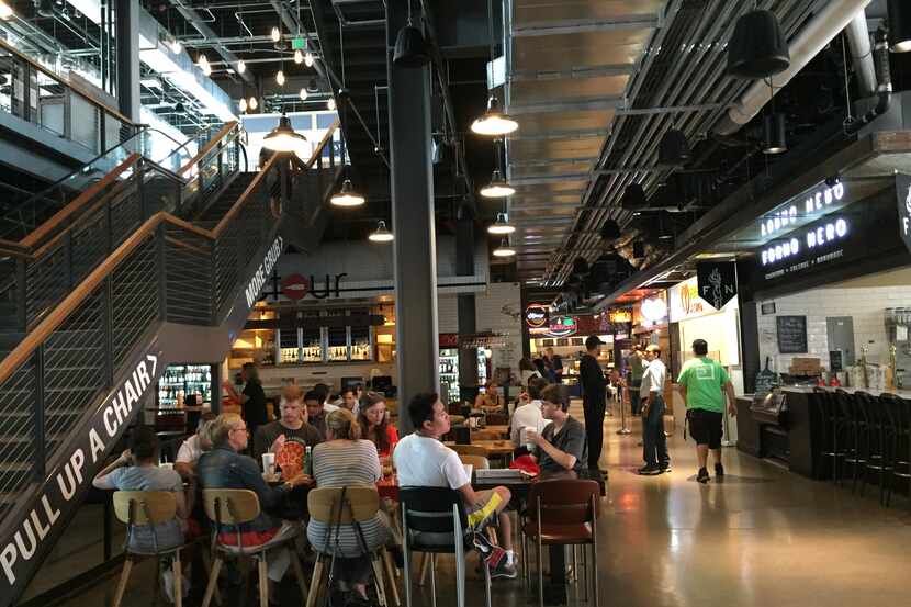 First of three floors in Legacy Hall, a food hall in Plano's Legacy West.