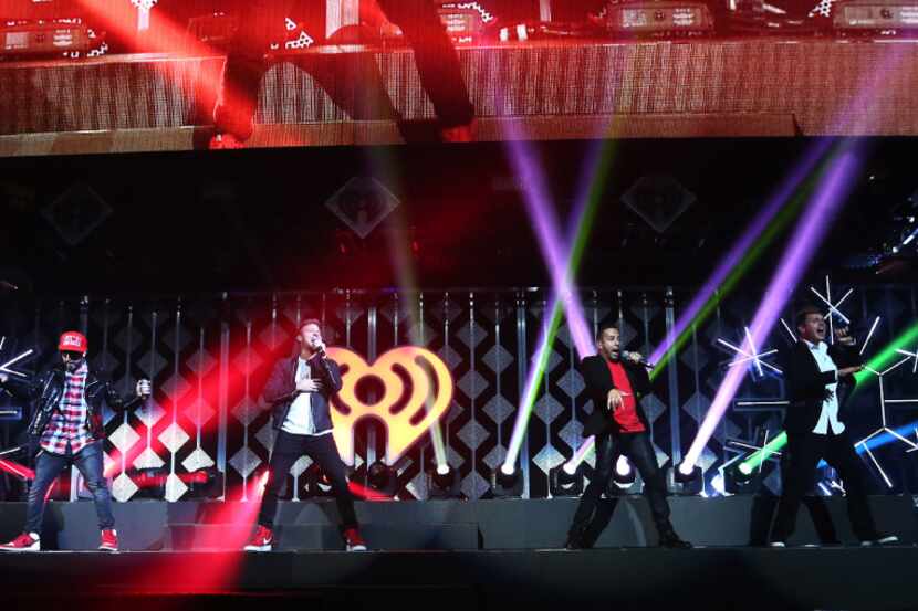 The Backstreet Boys perform at the Jingle Ball at the American Airlines Center in Dallas on...