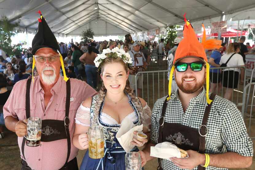 Community members enjoy the food, drinks, and fun during Fort Worth Oktoberfest at Trinity...