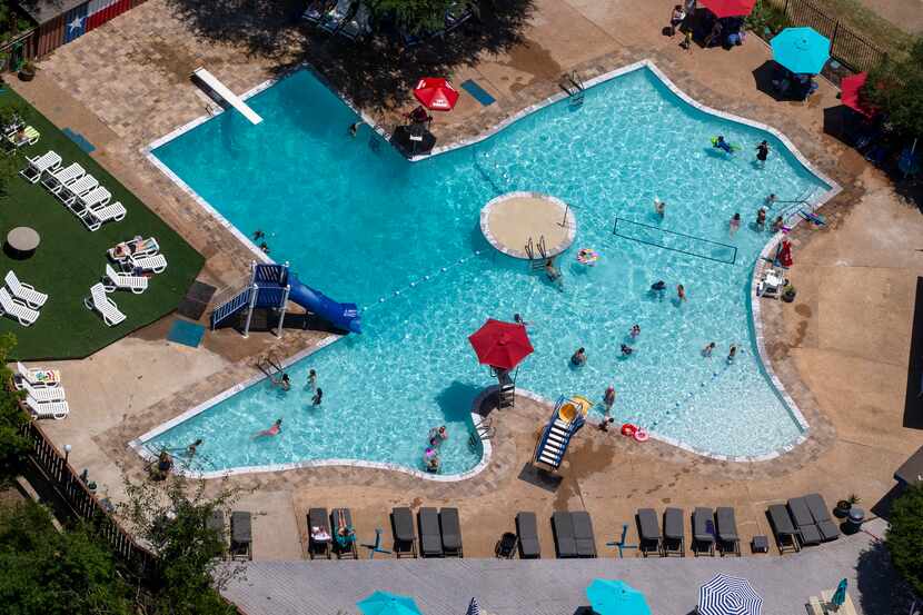 People enjoy the Texas Pool in Plano.