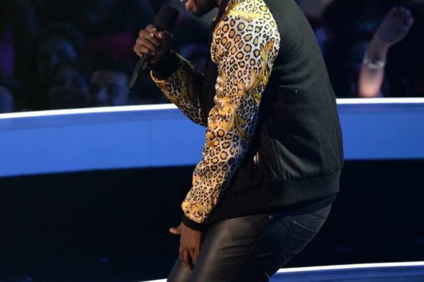 Comedian Jay Pharoah performs on stage at the MTV Video Music Awards on Sunday, August 24,...