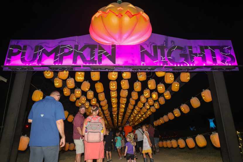 Pumpkin Nights features a trail of themed lights at Howell Farms in Arlington.