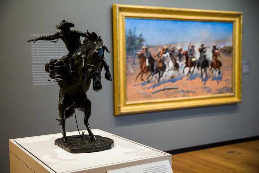 Works by Frederic Remington and Charles M. Russell are on display at the Amon Carter Museum...