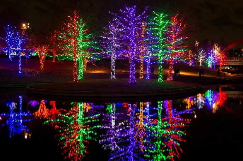 Vitruvian Park has more than 550 illuminated trees wrapped in 1.5 million sparkling LED lights.