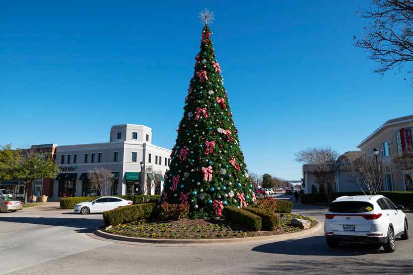The Christmas Tree at the center of Firewheel Town Center in Garland, on Dec. 26, 2020.