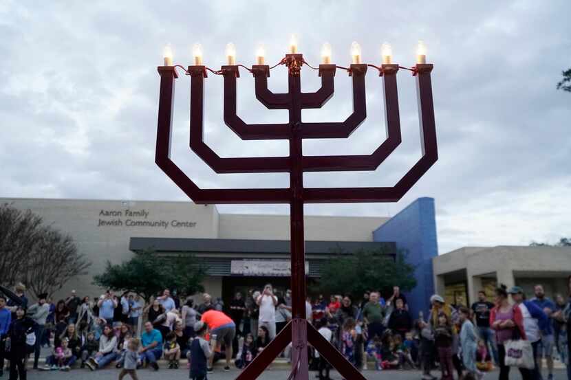 A 2021 Hanukkah celebration at the Aaron Family JCC
