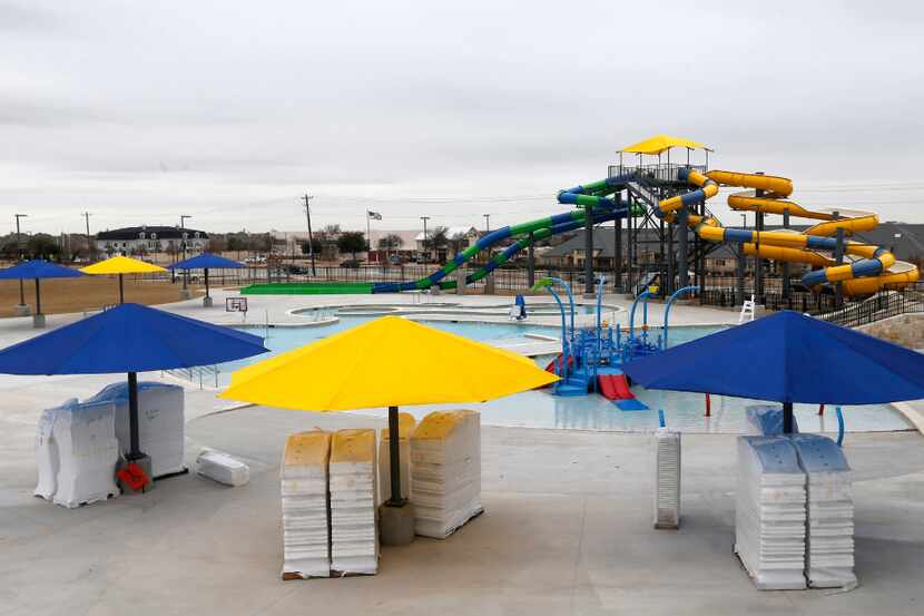 The outdoor pool area at the Apex Centre in McKinney 