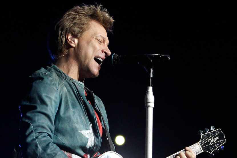 Lead singer Jon Bon Jovi performs for the audience during the Bon Jovi tour, "Because We Can...