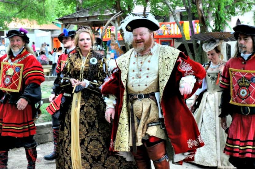 King Henry VIII and Queen Margaret stroll the streets at Scarborough Renaissance Festival in...