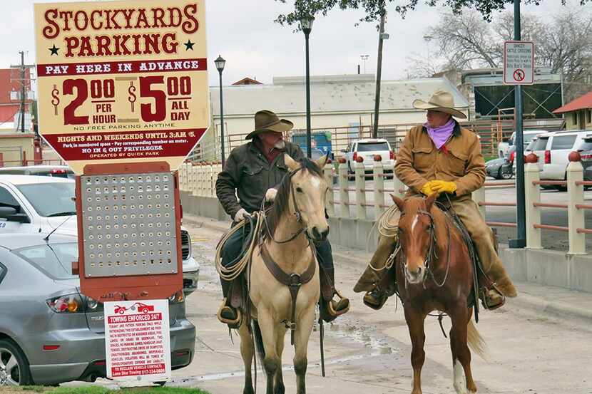 Cowboys at the Fort Worth Stockyards.