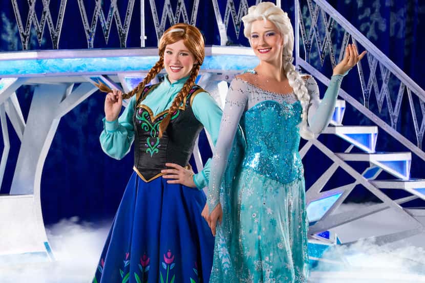 Anna and Elsa from the story "Frozen" are part of "Disney On Ice: Worlds of Enchantment,"...