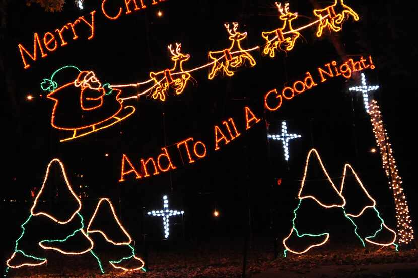 The Night before Christmas is featured in the two-mile light show at Prairie Lights in Grand...