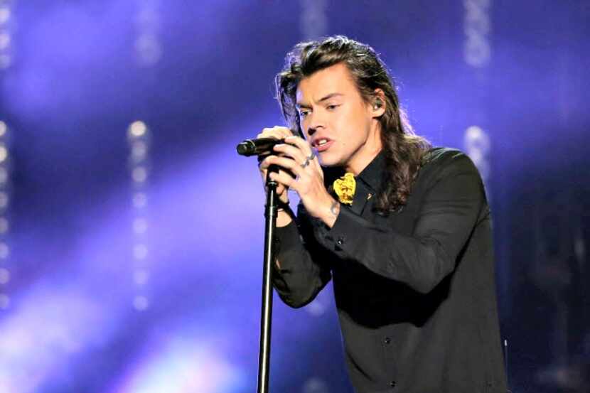In this Nov. 22, 2015, file photo, Harry Styles of One Direction performs at the American...