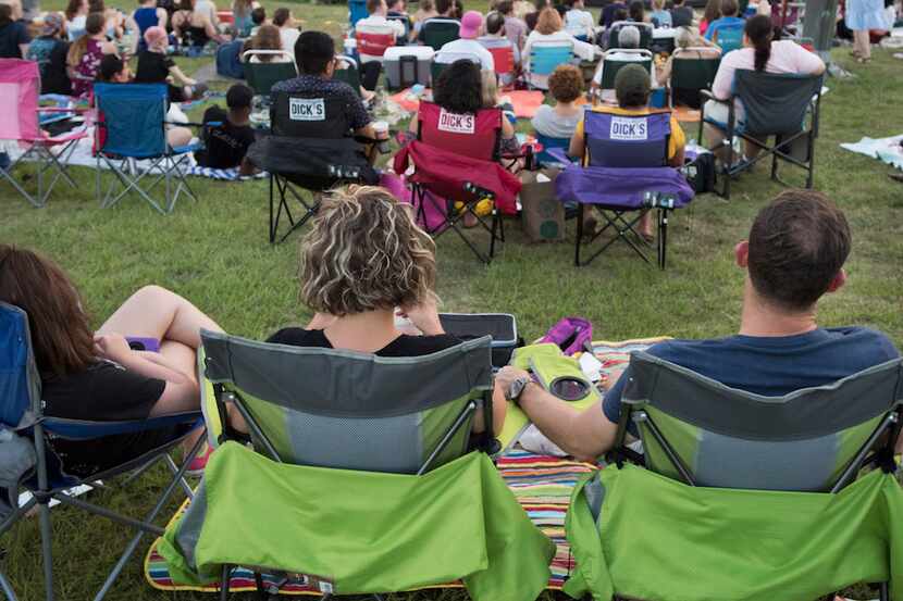 Shakespeare in the Park fans at the Samuell Grand Amphitheater wait for Shakespeare Dallas'...