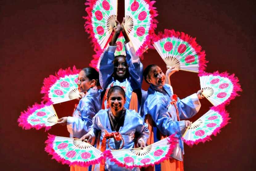 Texas Woman's University International Dance Company perform a Korean Fan Dance at 2016...