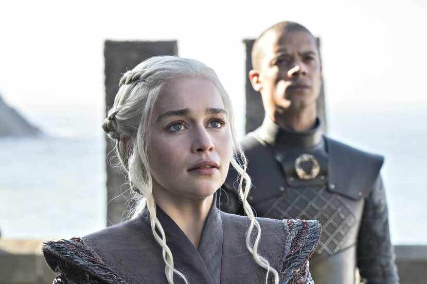 Emilia Clarke and Jacob Anderson are featured in HBO's "Game of Thrones."