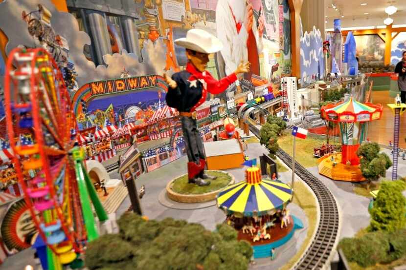The Trains at NorthPark Center is an elaborate miniature toy train exhibit.