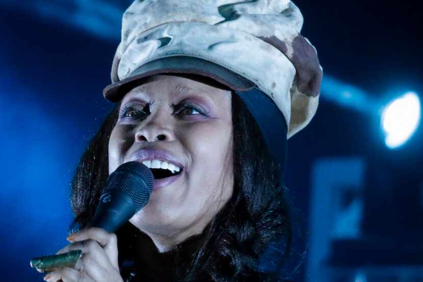 Erykah Badu performs at the Riverfront Jazz Festival in Dallas.  