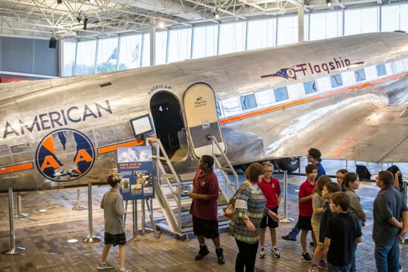 A Flagship Knoxville DC-3 is on display at the newly renovated American Airlines C.R. Smith...