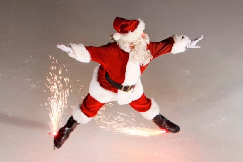 Missile Toes, the Galleria's skating Santa 