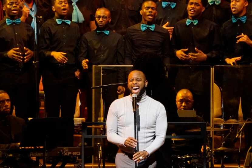 B-Slade sings with The Black Academy of Arts & Letters choir during the "Black Music and the...