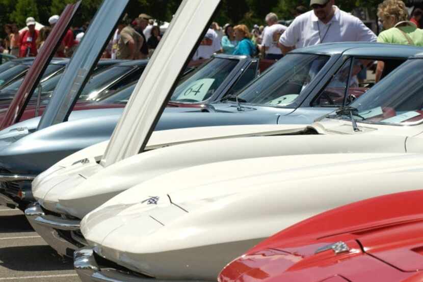 A row of classic Corvettes  