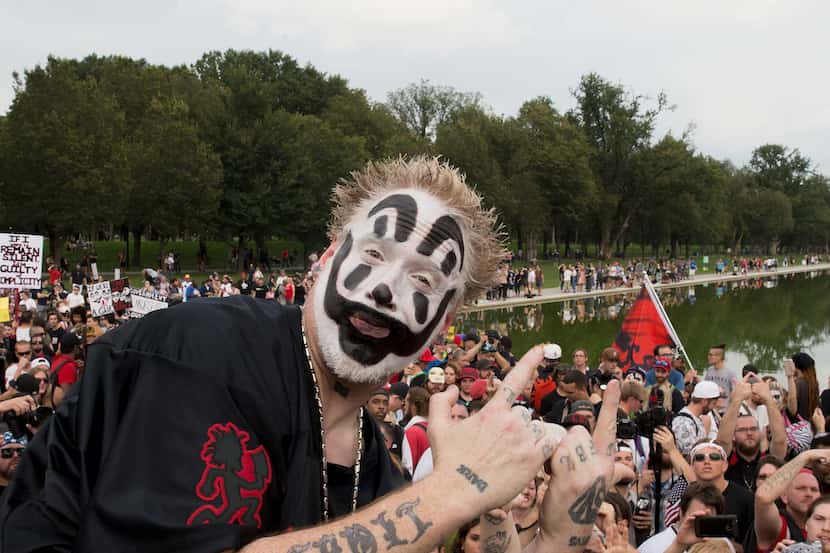 Violent J of Insane Clown Posse poses before the Juggalo March takes off from the Lincoln...