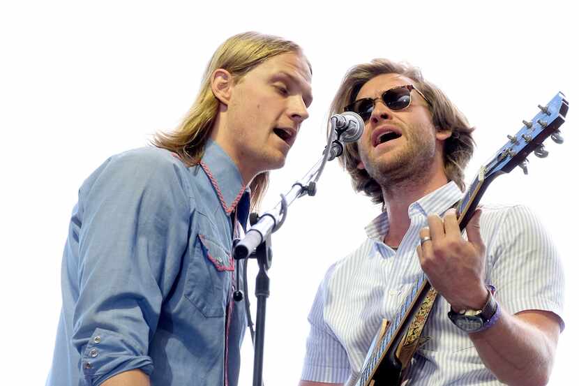 Zach Chance (left) and Jonathan Clay of Jamestown Revival performed during 2016 Stagecoach...