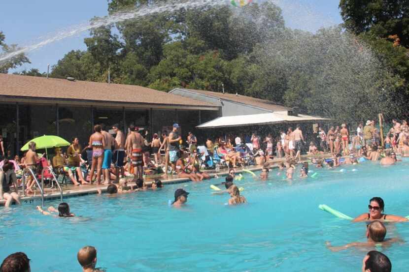 Pool party at Fraternal Order of Eagles pool in East Dallas.