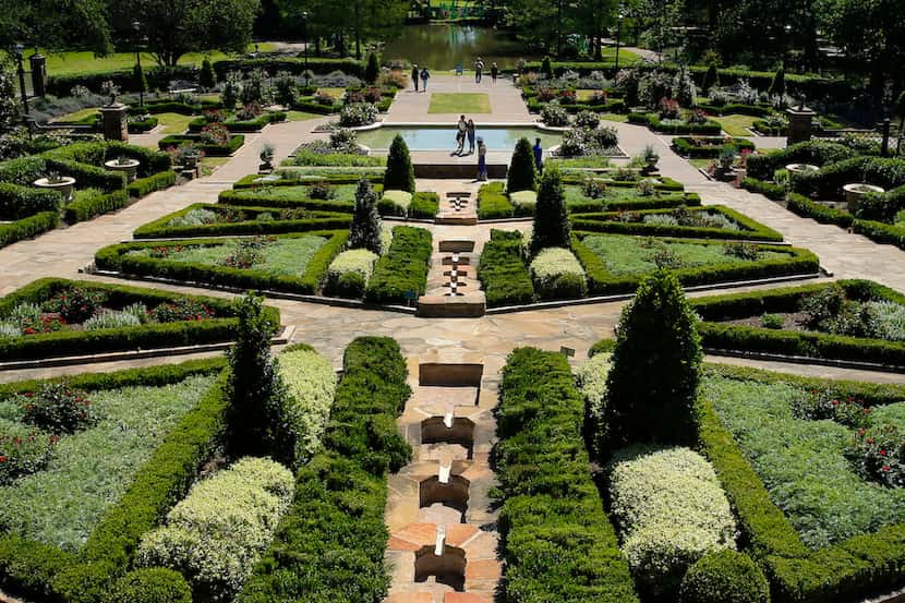 The criss-cross paths of the municipal rose garden is pictured at the Fort Worth Botanic...
