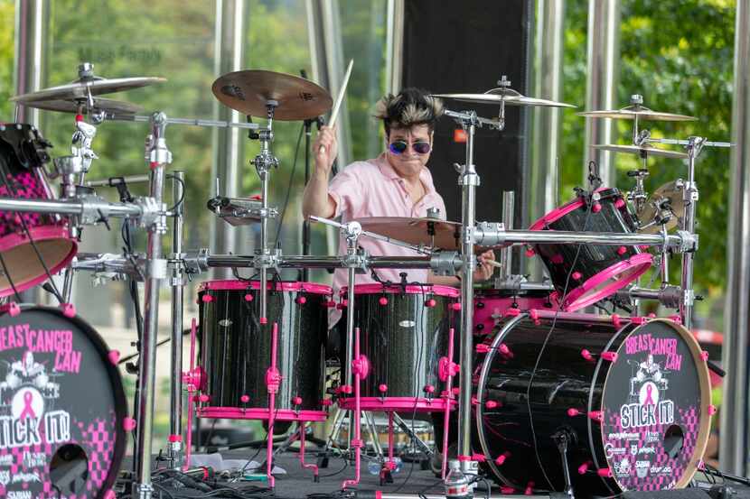 Celebrity drummer Gregg Potter  performs at the 2018 Breast Cancer Can Stick It! Drummathon.