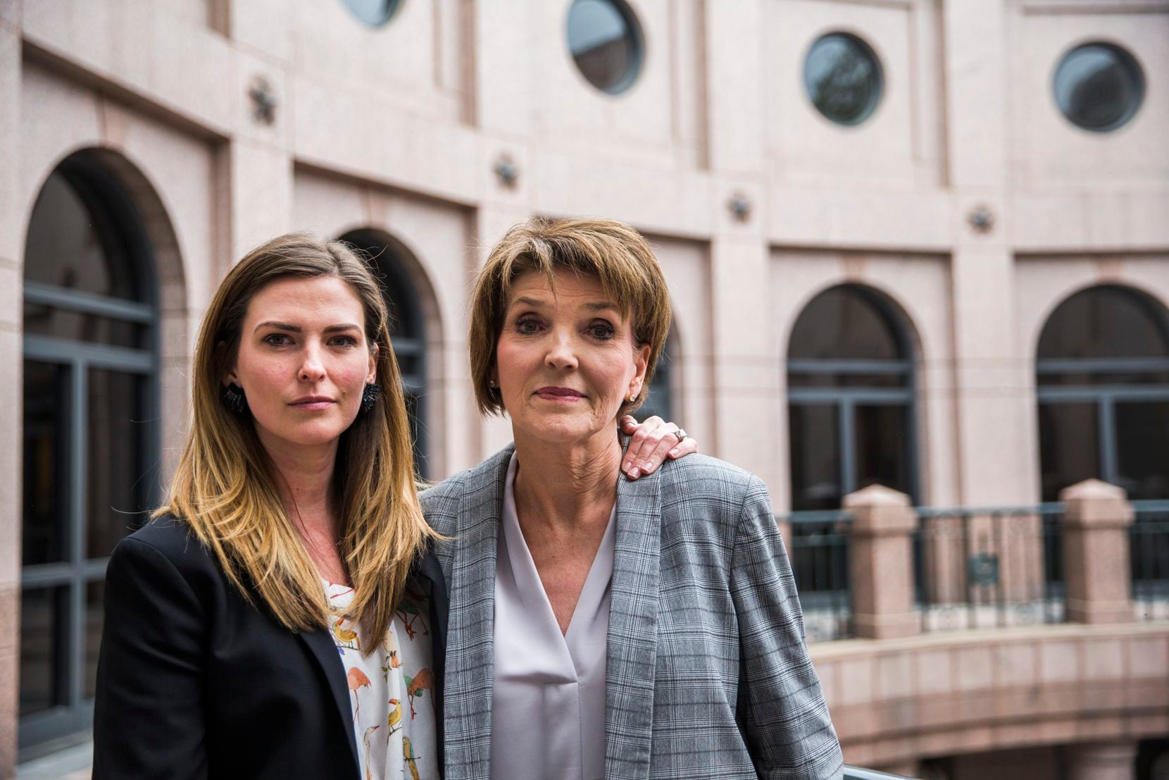 Eve Wiley (left) and her mother, Margo Williams, poses for a portrait after testifying before the Senate Criminal Justice Committee on Wednesday, April 3, 2019, at the Texas Capitol extension in Austin.