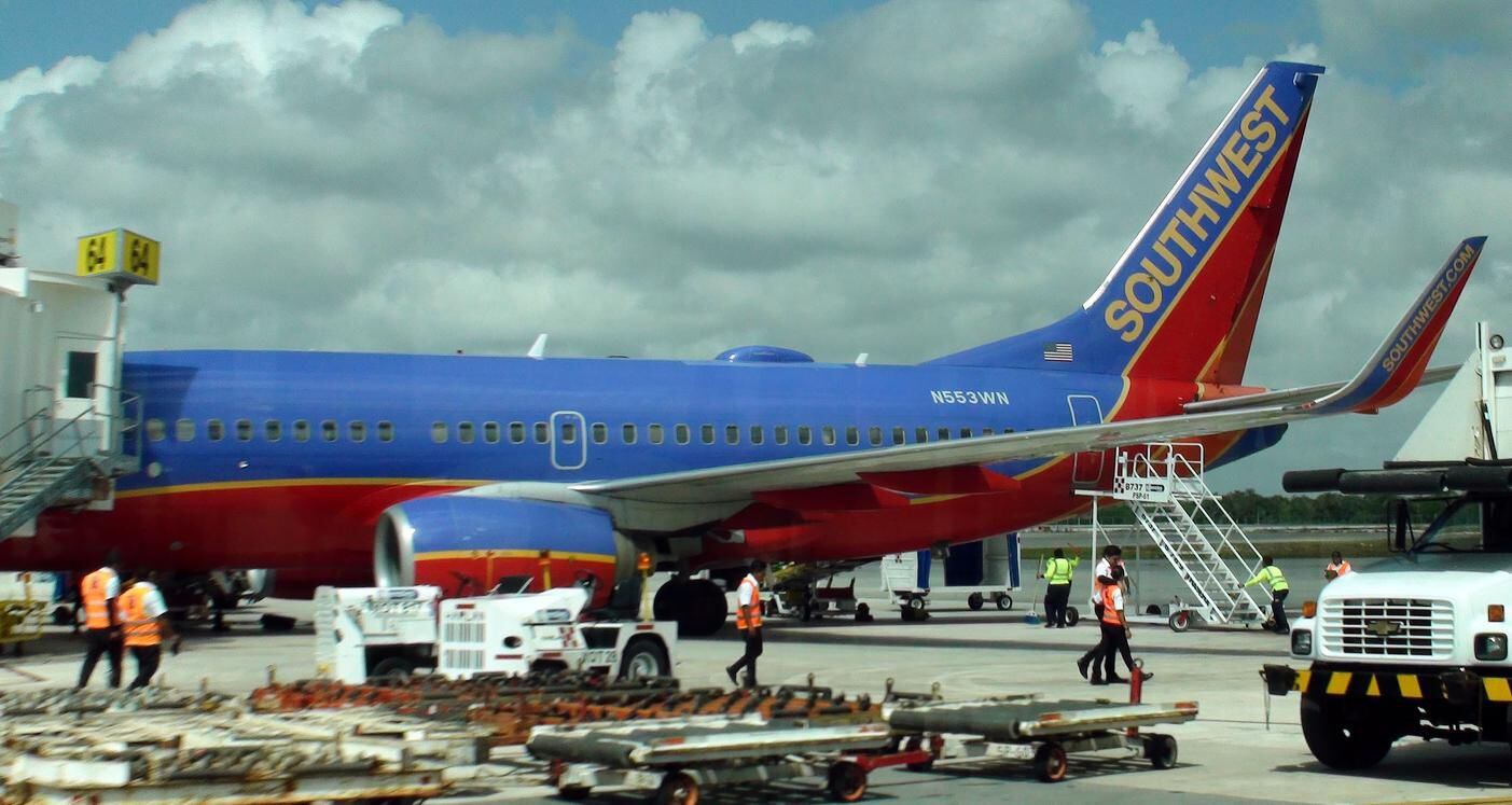 Un avión de Southwest Airlines en el Aeropuerto Internacional de Cancún, México.(GETTY IMAGES)
