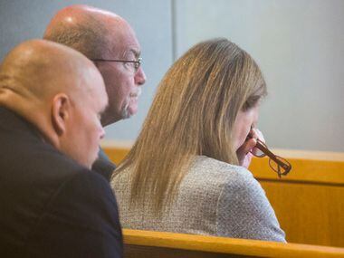 Bonnie Jameson (right) mother of Kendra Hatcher, reacted to testimony during the punishment...